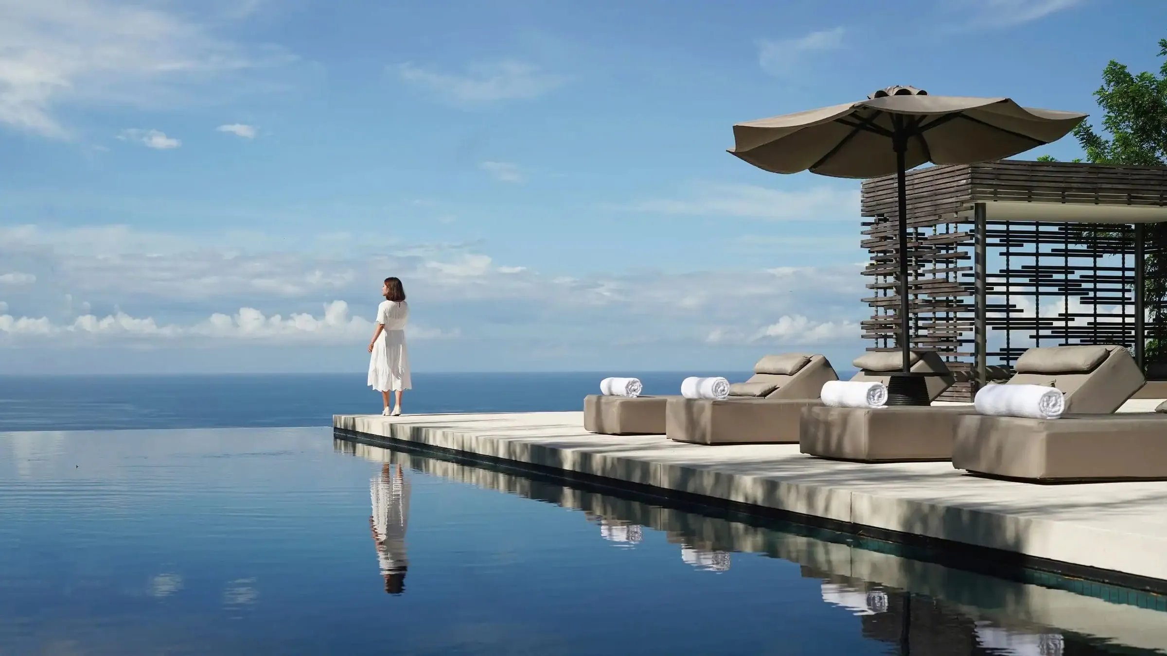Resort infinity pool overlooking the sea