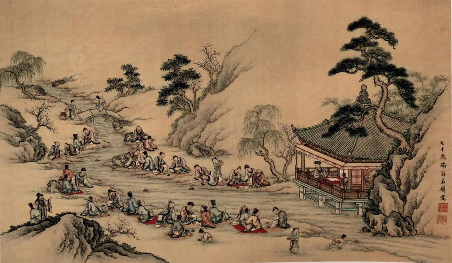 Painting of the Orchid Pavilion gathering